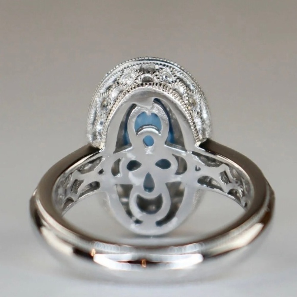 Tacori sterling silver Blue Spinel CZ ring - Picture 3 of 9